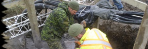 linemen at work